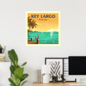 Vintage Key Largo Florida Poster (Heimbüro)