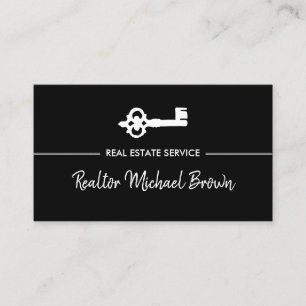 Vintage Key Real Estate QR-Code Visitenkarte