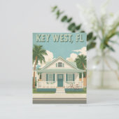 Vintage Key West FL Cottage Travel Postkarte (Stehend Vorderseite)
