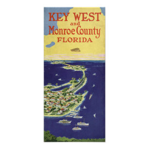 Vintage Key West Monroe County Florida Fotodruck