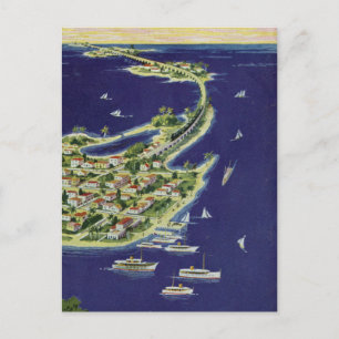Vintage Key West Monroe County Florida Postkarte