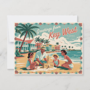 Vintage Key West Postkarte Grüße aus