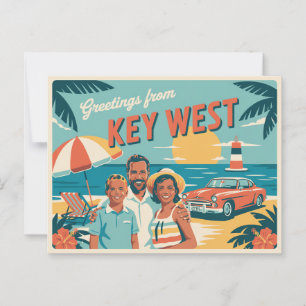 Vintage Key West Postkarte Grüße aus