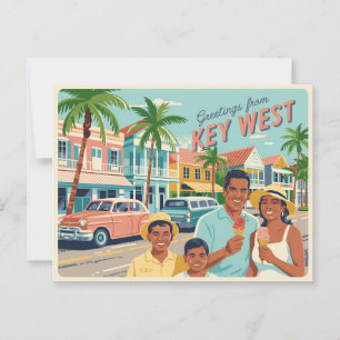Vintage Key West Postkarte Grüße aus