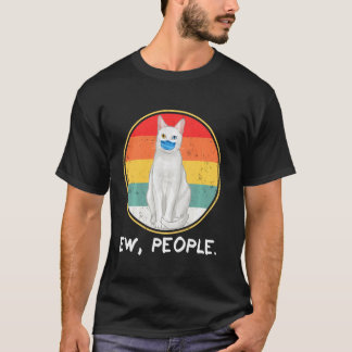 Vintage Khao Manee Ew Menschen Katze trägt Gesicht T-Shirt