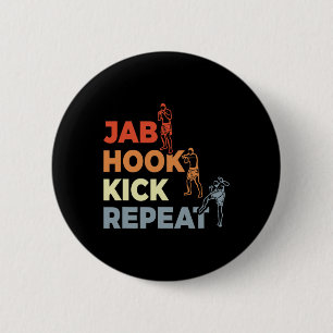 Vintage-Kickboxen-Begriffe Kickboxen-Enthusiast Mä Button