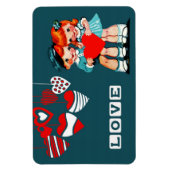 Vintage Kids Valentinstag Geschenkmagnete Magnet (Vertikal)