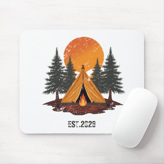 Vintage-Kiefern & Bergcamping Mousepad (Mit Mouse)