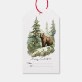 Vintage Kiefernbäume Geschenkanhänger (Rückseite)