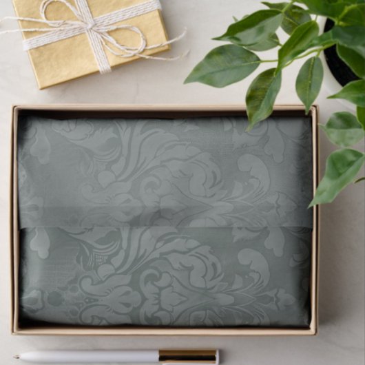 Vintage Kieferngrün Damaskus Dekoupage Seidenpapier