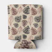 Vintage Kiefernzapfen: Waldhintergrund. Dosenkühler (Rückseite)