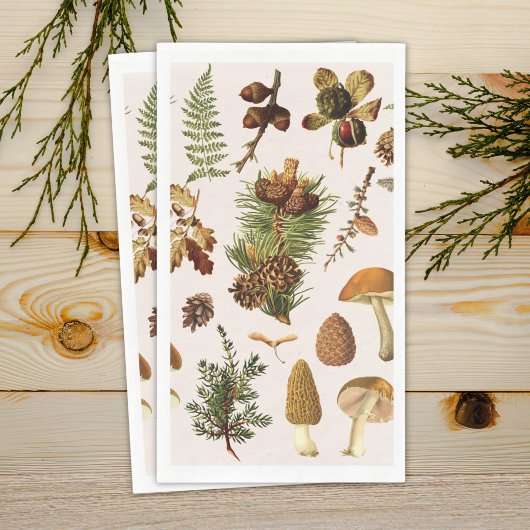 Vintage-Kieferwald-Schätze-Muster Serviette