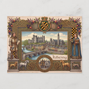 Vintage Kilkenny Irland Erbstück keltische Postkar Postkarte