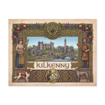Vintage Kilkenny Irland Erbstück keltische Postkar