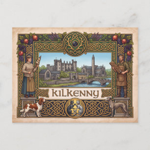 Vintage Kilkenny Irland Erbstück keltische Postkar Postkarte