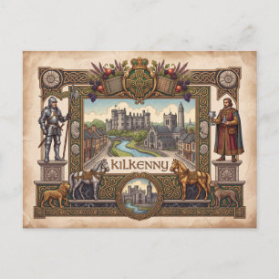 Vintage Kilkenny Irland Erbstück keltische Postkar Postkarte