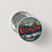 Vintage KILLINGTON Vermont Skigebiet Berge Button (Vorne & Hinten)