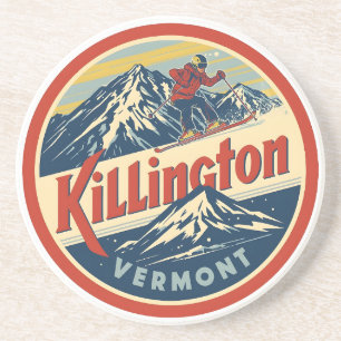 Vintage KILLINGTON Vermont Skigebiet Berge Getränkeuntersetzer