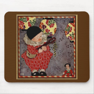 Vintage Kind Harlekin, Musiker spielt Banjo Mousepad