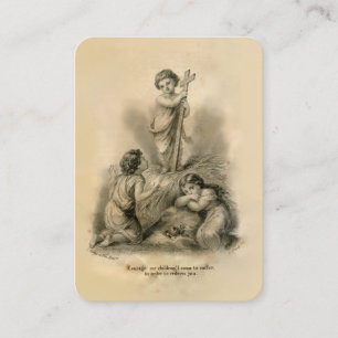 Vintage-Kind-Jesus-Kreuz-Gebets-Heilige-Karte Visitenkarte