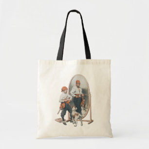 Vintage Kind, Junge Pirat, Hund, Spiegel, Freibeut Tragetasche