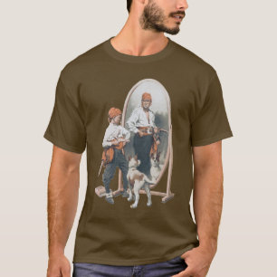 Vintage Kind, Jungenpirat, Hund, Spiegel, Bukanier T-Shirt