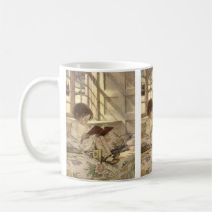 Vintage Kind liest ein Buch, Jessie Willcox Smith Kaffeetasse