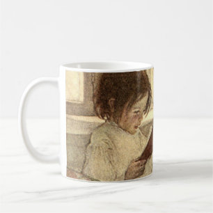 Vintage Kind liest ein Buch, Jessie Willcox Smith Kaffeetasse