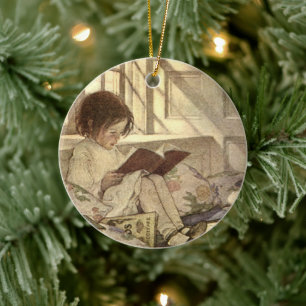 Vintage Kind liest ein Buch, Jessie Willcox Smith Keramikornament