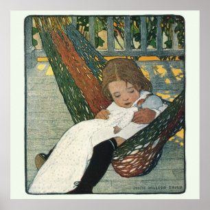 Vintage Kind mit einer Puppe von Jessie Willcox Sm Poster