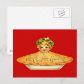 Vintage Kind & Pie Postkarte (Vorne/Hinten)
