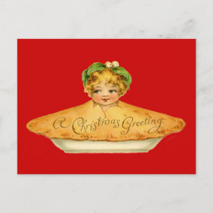 Vintage Kind & Pie Postkarte