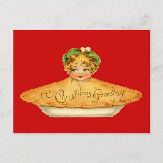 Vintage Kind & Pie Postkarte (Vorderseite)