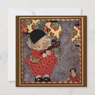 Vintage Kind spielt Banjo Musik Geburtstagsfeier Einladung