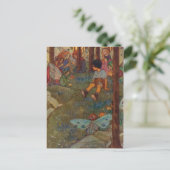 Vintage - Kind trifft Waldfeen, Postkarte (Stehend Vorderseite)