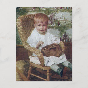Vintage Kind und Kaninchen Postkarte