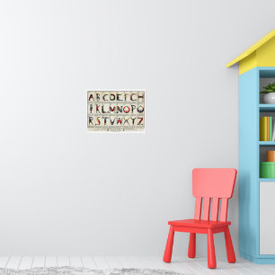 Vintage-Kinder-Alphabet-Buchstaben ABC Poster