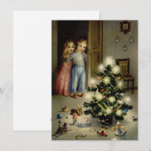 Vintage Kinder am Weihnachtsmorgen Feiertagskarte (Vorne/Hinten)