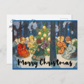 Vintage Kinder Angel Tree Weihnachtsfeiertag Postkarte (Vorne/Hinten)