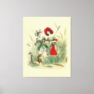 Vintage Kinder Aquarelldruck von Blume Leinwanddruck