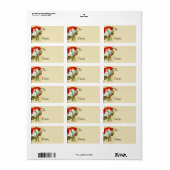 Vintage Kinder auf dem Zweig Holly Adressaufkleber (Vorne)