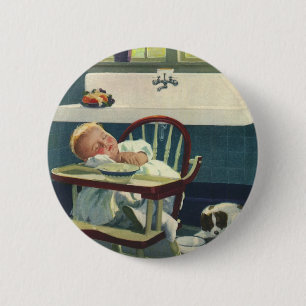 Vintage Kinder, Baby Schlafen Hochstuhl Küche Button
