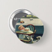 Vintage Kinder, Baby Schlafen Hochstuhl Küche Button (Vorne & Hinten)