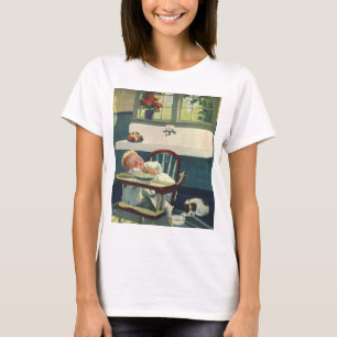 Vintage Kinder, Baby Schlafen Hochstuhl Küche T-Shirt