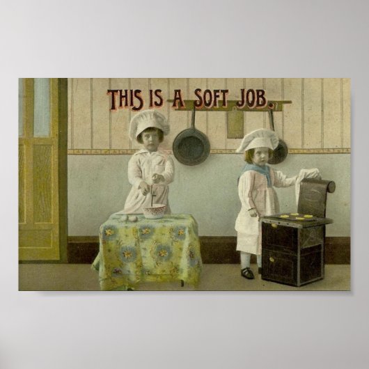Vintage Kinder Backkunst Print Poster (Vorne)