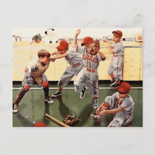 Vintage Kinder Baseball Postkarte (Vorderseite)