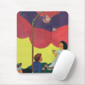 Vintage Kinder blasen unter einem Schirm Mousepad (Mit Mouse)