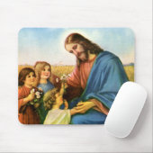 Vintage Kinder bringen Blume nach Jesus Christus Mousepad (Mit Mouse)