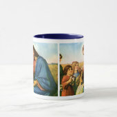 Vintage Kinder bringen Blume nach Jesus Christus Tasse (Zentrum)