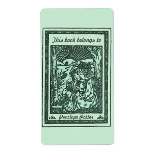 Vintage Kinder Buchzeichen lesen in Minze grün